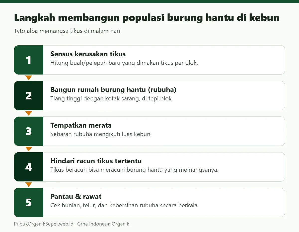 Langkah membangun populasi burung hantu di kebun