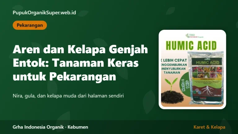 Aren dan Kelapa Genjah Entok: Tanaman Keras untuk Pekarangan