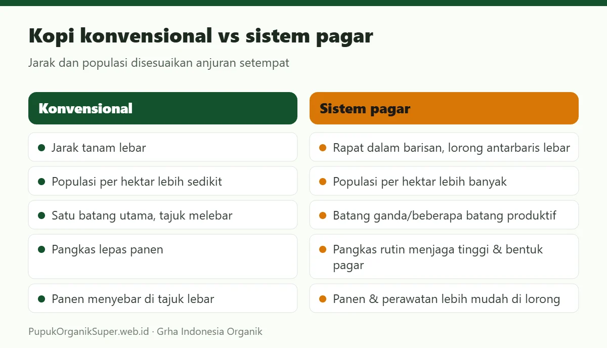 Kopi konvensional vs sistem pagar